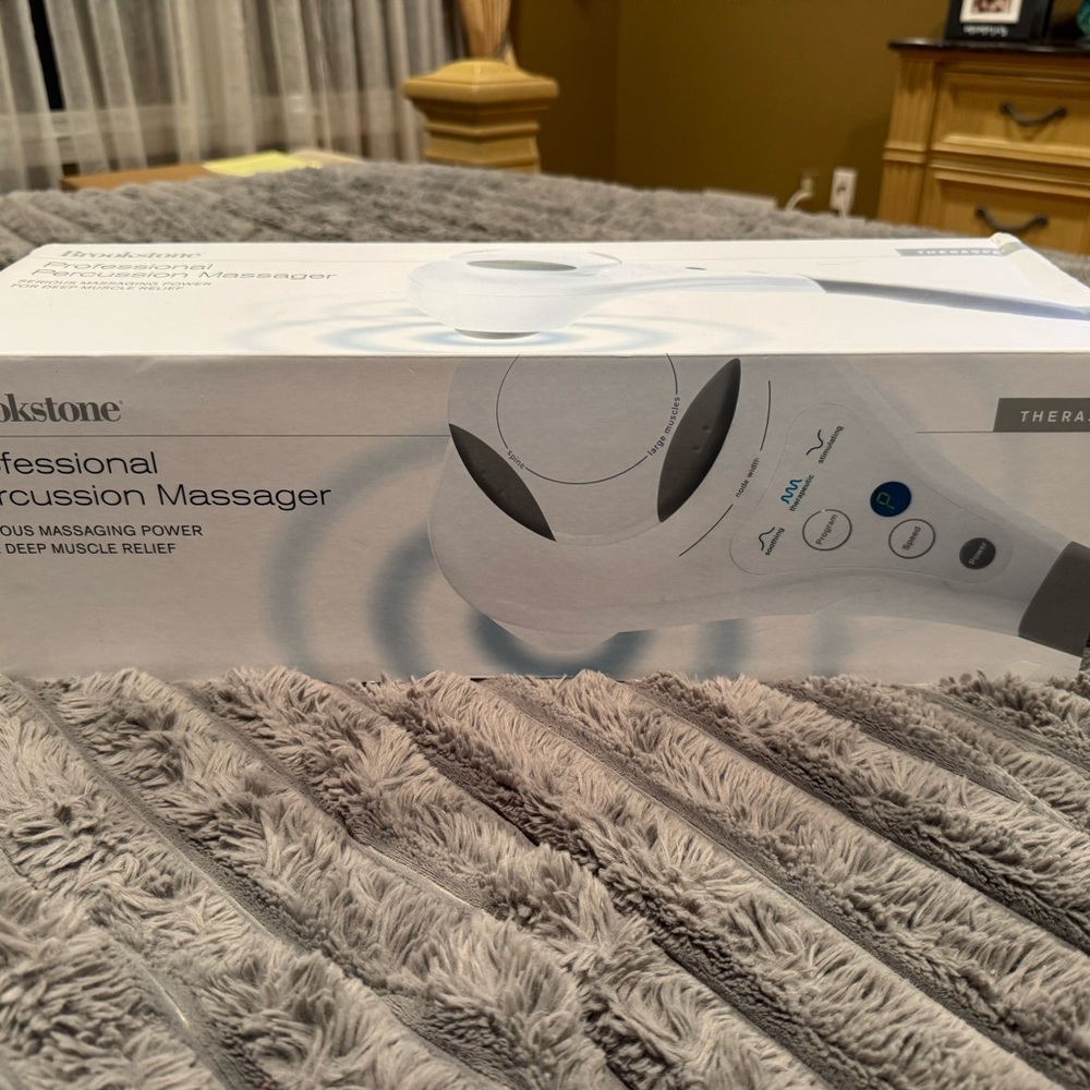 Brookstone Gray and White Percussion Massager